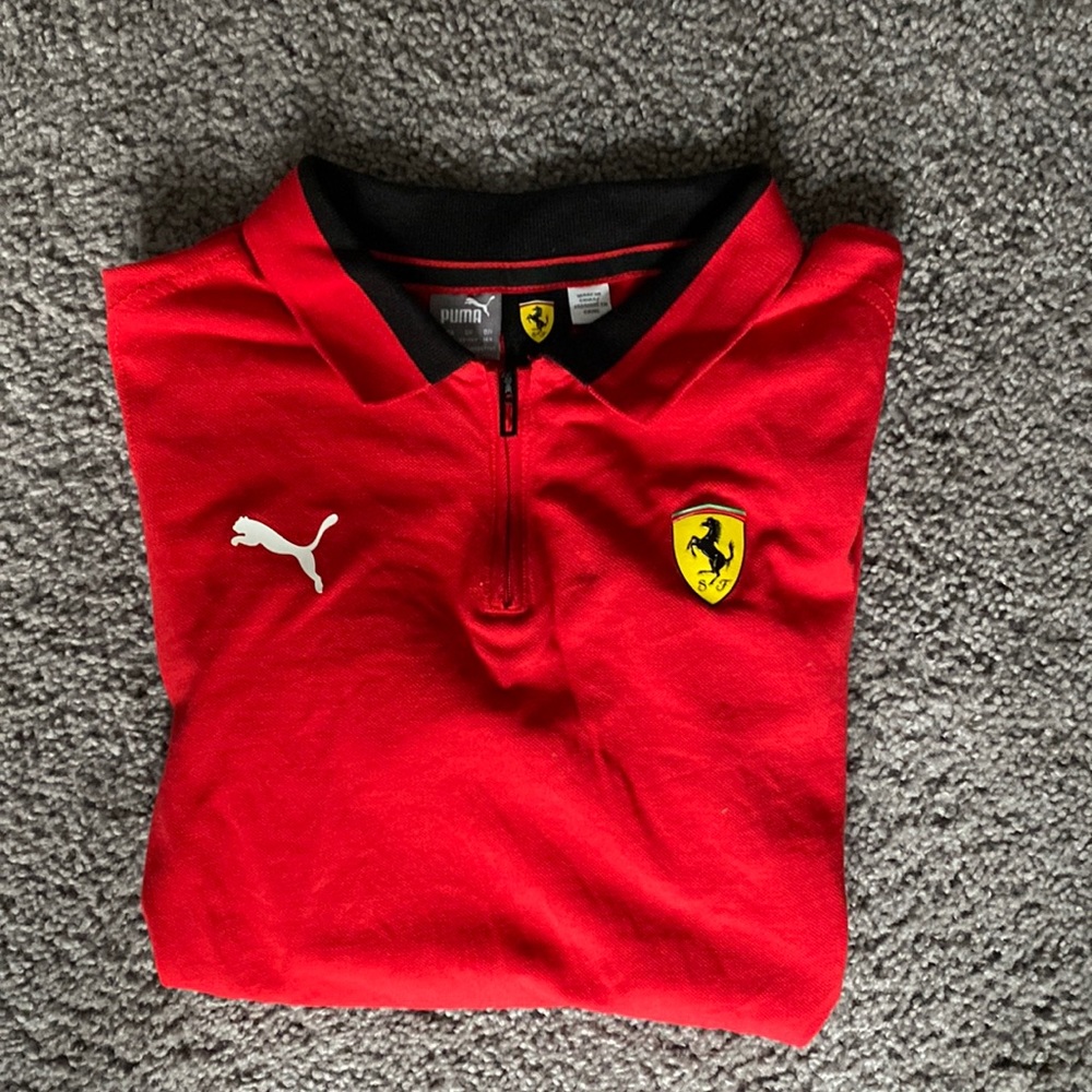 Scuderia Ferrari Puma Zip-Up Polo Shirt Youth L